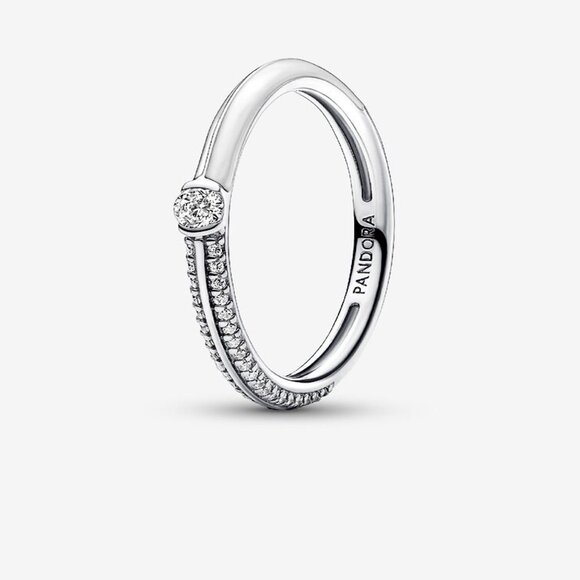 NWOT Pandora ME Pavé & White Dual Ring Sterling silver - Picture 1 of 6